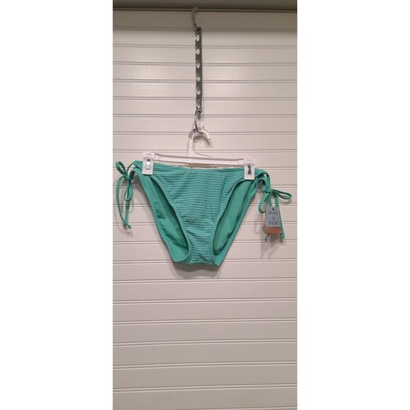 Shade & Shore Other - Shade & Shore Textured Turquoise Bikini Bottom W/Side Ties Size XL 16 NWT